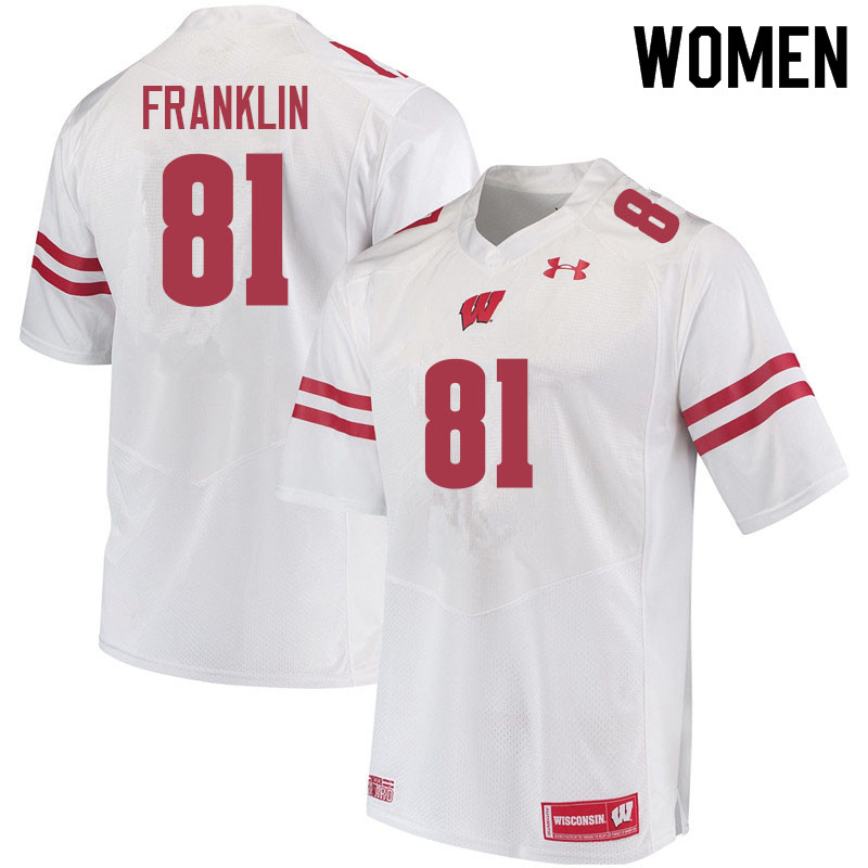 Women #81 Jaylan Franklin Wisconsin Badgers College Football Jerseys Sale-White